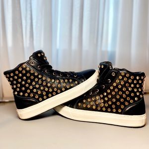 ZARA | Black High-Top Rhinestone Sneakers